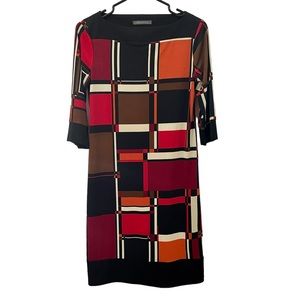 Suzy Shier Retro Style Colour Block Print Dress
